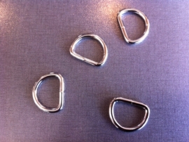 D ring gelast zilverkleurig, 20 mm x 3,0 mm. vanaf 12 cent