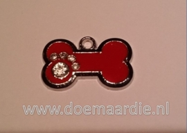 Bot, rood met strass pootje