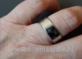 RVS, zilverkleurige ring met rond om pootjes