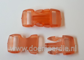 Buckle transparant, mini, klikgesp, oranje, doorvoer 11 mm