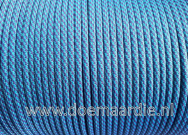 Paracord, 550 type 3,  Twist warm turquoise paars, vanaf 27 cent