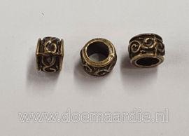 Kleine kraaltjes, Keltisch antiek messing, brons, gat 3,1 mm, per 10