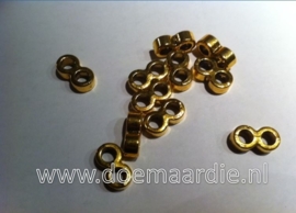 Metalen verdeler,  goud, per 5, gat 4 mm