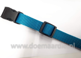 Geweven band, teal, 50 meter 10 mm