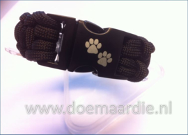 Buckle satin black met pootjes, klikgesp, middel. (5/8)