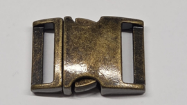 Geborsteld antiek messing buckle, doorvoer 20 mm