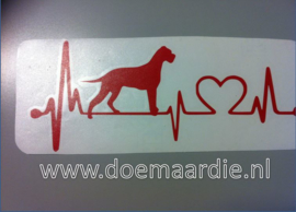 Levenslijn sticker, staande boxer.