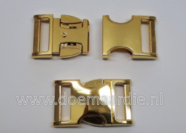 Buckle gold metal, klikgesp, 25 mm, elektrostatische coating