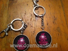 Sleutelhanger "keep calm I'm a boxer mom"