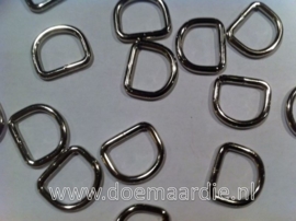 D ring gelast zilverkleurig, 12 mm x 2,1 mm