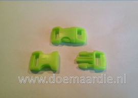 Buckle mini, klikgesp, neon groen, doorvoer 11 mm