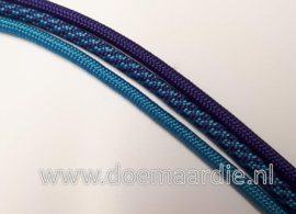 Paracord, 550 type 3,  Twist warm turquoise paars, vanaf 27 cent