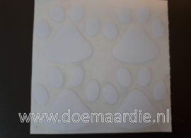 Sticker met 4 pootjes, verschillende kleuren.