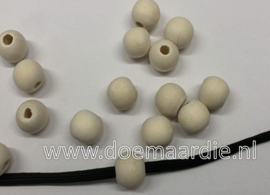 Houten kralen 5 stuks, naturel, gat 4,5/5 mm