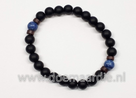 Lava armband, blauw steentje