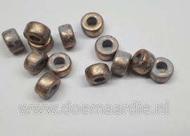 Grieks keramiek, gold, blue grey, gat ong 4,0 mm