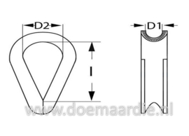 Touwkous, RVS 3 mm