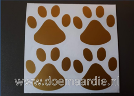 Sticker met 4 pootjes, verschillende kleuren.