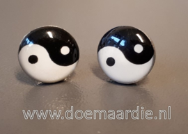 Yin yang oorbellen, RVS