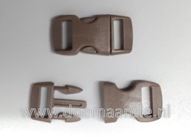 Buckle mini, klikgesp, Brown, doorvoer 11 mm