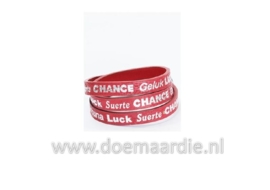 Wikkelarmband, geluk, luck, chance, fortuna warm rood.