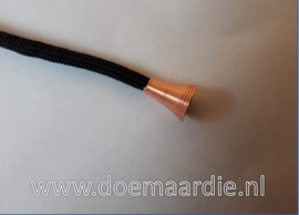 Cord end,  oud zilver. per 10