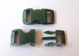 Buckle mini, klikgesp, donker groen, doorvoer 11 mm