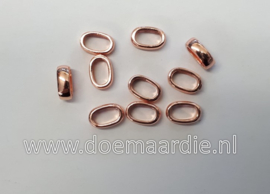 Ovale ring, rosé goud, slider, gat 7 bij 5