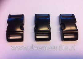 Buckle satin black, klikgesp, middel. (5/8)