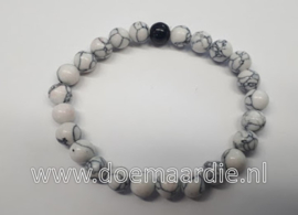 Rek armband, wit met zwart