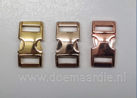 Buckle light gold metal, klikgesp, mini.  (3/8)