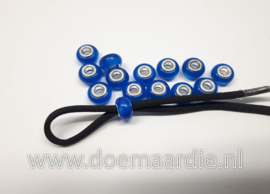 Blauwe kraal, per 10, gat 5 mm