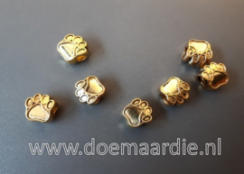 Pootje, bedel,  goud kleur, gat 5 mm