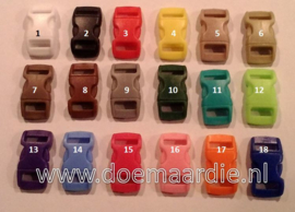 Buckle mini, klikgesp, rood, doorvoer 11 mm