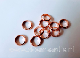 RVS ringetje rosé goud, gat 8 mm