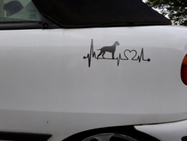 Levenslijn sticker, staande boxer.