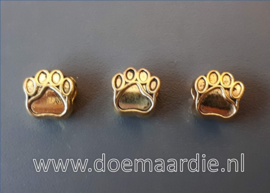 Pootje, bedel,  goud kleur, gat 5 mm