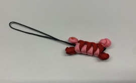 Sleutelhanger botje, roze rood