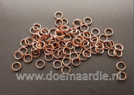 Split ringetje, dubbele ringetje, rose goud. binnen 3,9 mm. (ong.70)