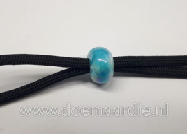 Gemarmerde parelmoer kraal, turquoise, gat 5,5 mm