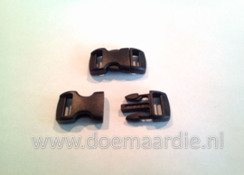 Buckle mini, klikgesp, zwart, doorvoer 11 mm