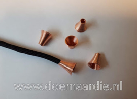 Cord end, rose goud. per 10