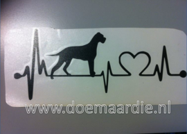 Levenslijn sticker, staande boxer.