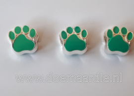 Pootje, bedel, mint groen, gat 5 mm