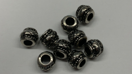 Kraal, antiek gun metal. Fantasie, gat 5,0 mm