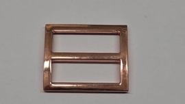Rechthoekige schuifgesp, metaal, rose gold. 26 mm