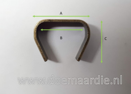 Touwklem, metaal. Antiek messing. 12 x 10