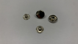 Inslag drukknoop, zilver kleur, 12 mm, ong 50 stuks