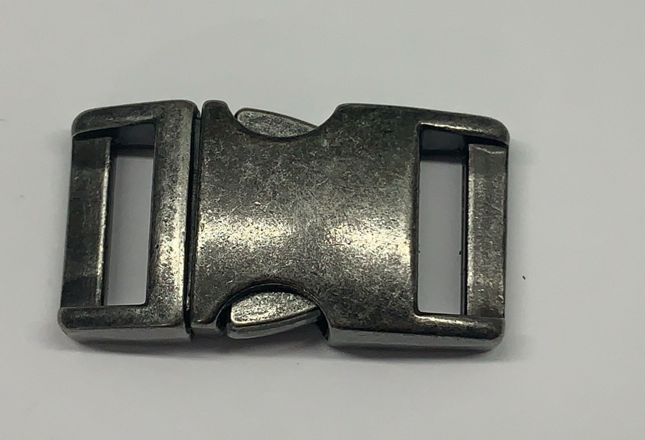 Buckle antiek antraciet black, klikgesp, middel. (5/8)