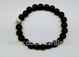 Rek armband, zwart met wit